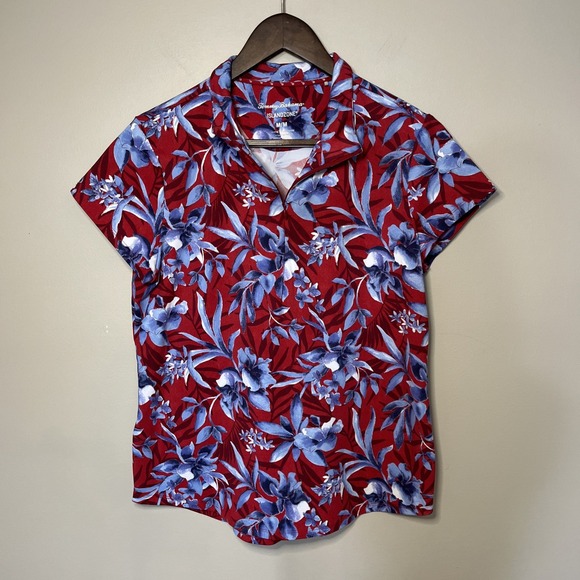 Tommy Bahama Tops - Tommy Bahama Island Zone Aubrey‎ Floral Flirtini Quarter Zip Top Medium Golf